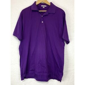 Peter Millar Men's Short Sleeve Golf Polo Shirt Size Large 100% Cotton Purple